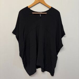OSKA Women Dolman Batwing Oversized Blouse Top Shirt Size 2 Black C060 -5